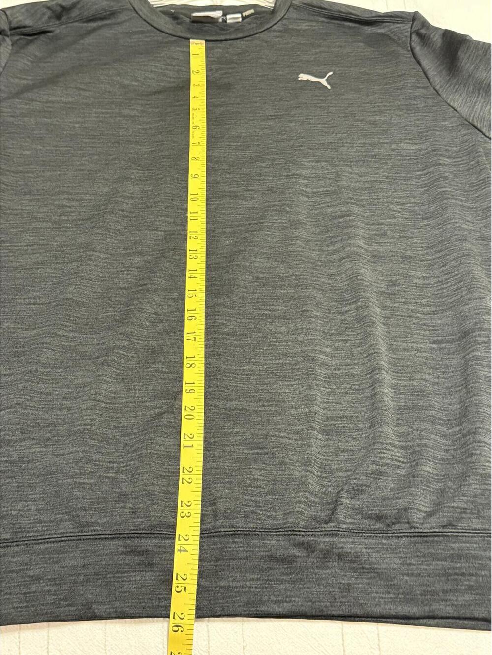 Puma Men's Crew Neck Sweatshirt | Size XXL | Dark Heather Black - Picture 6 of 7